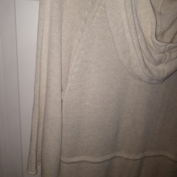 Women's GAP Button Down Knit Cardigan Sweater with Hood Size Medium Cream Color - Picture 6 of 7